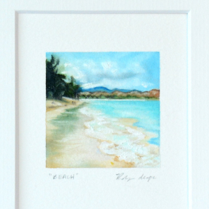 #prettysmallthings, landscape painting on paper, hawaii, beach